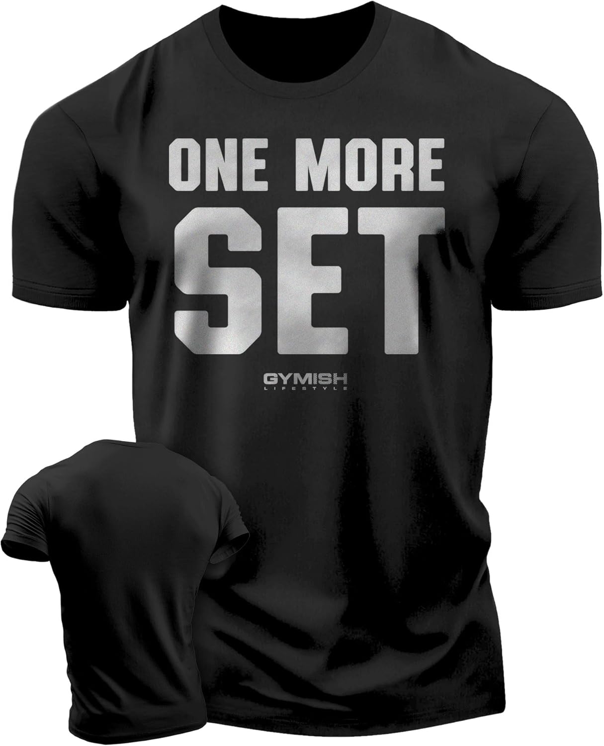 One More Set Motivational Lifting T-Shirt, Gym Workout Men Tees