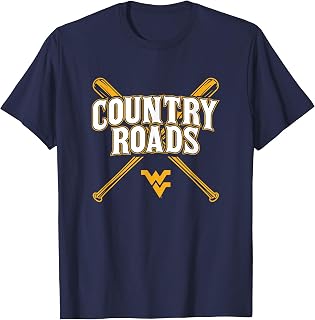 Country Roads - West Virginia Mountaineers Baseball T-Shirt