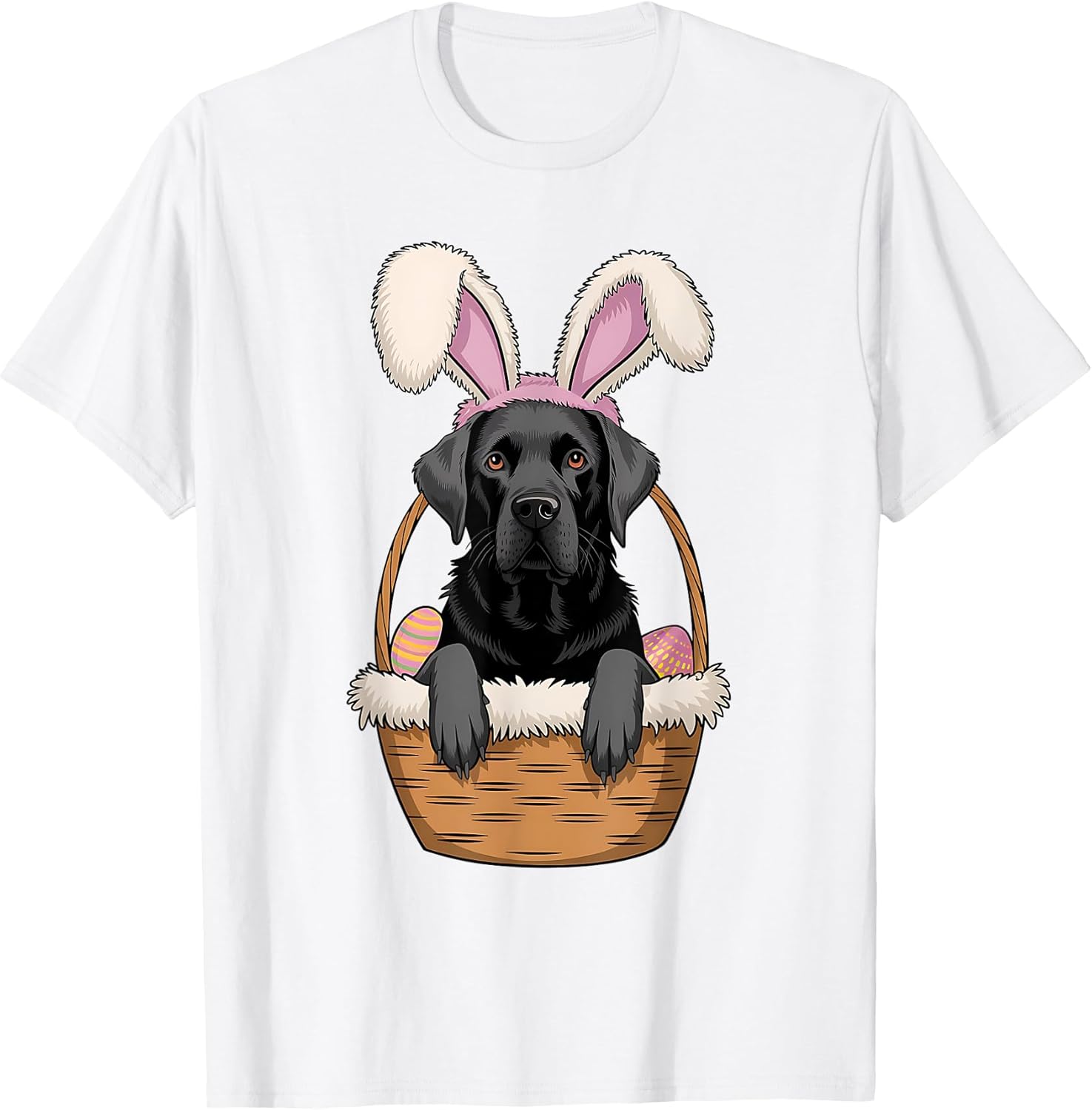 Cute Black Labrador Retriever Easter Bunny Dog Lover T-Shirt for Men Women Kids