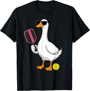 Pickleball Goose with Sunglasses Funny Pickleballer T-Shirt
