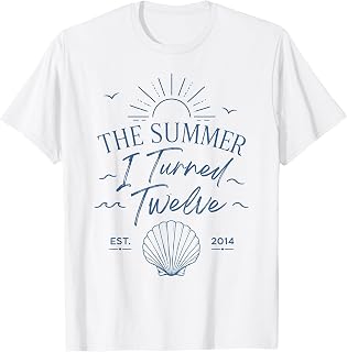 Summer I Turned Twelve Year Old Est 2014 Seashell Coastal T-Shirt