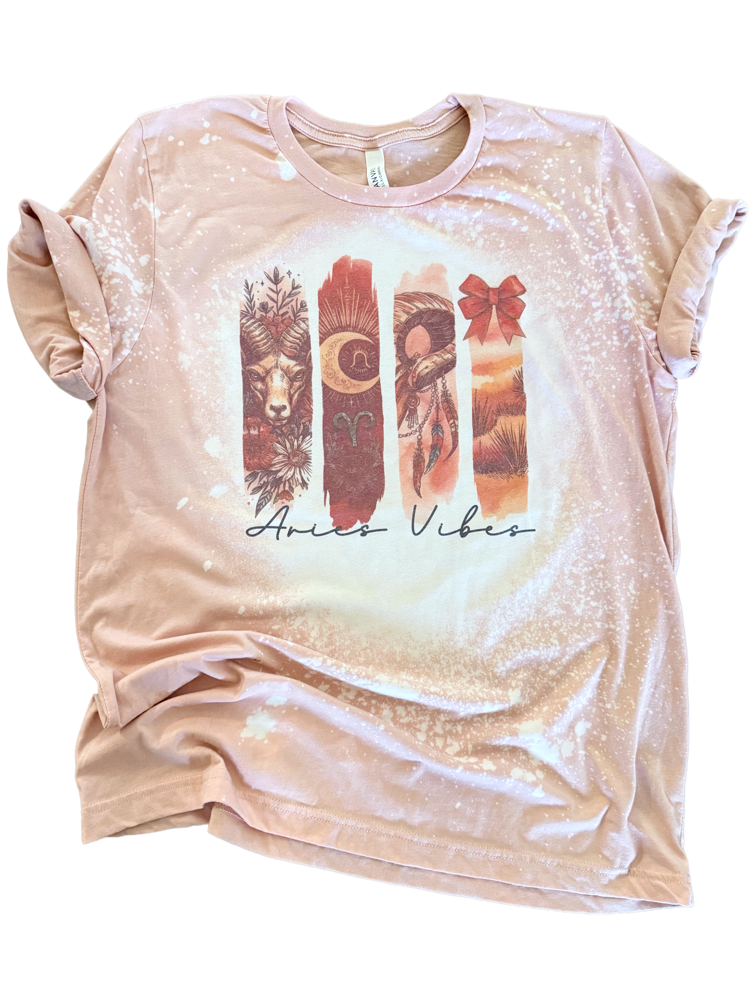Aries Vibes – Zodiac Bleached Tee Hoodie, Sweatshirt | PodTeesHub.com