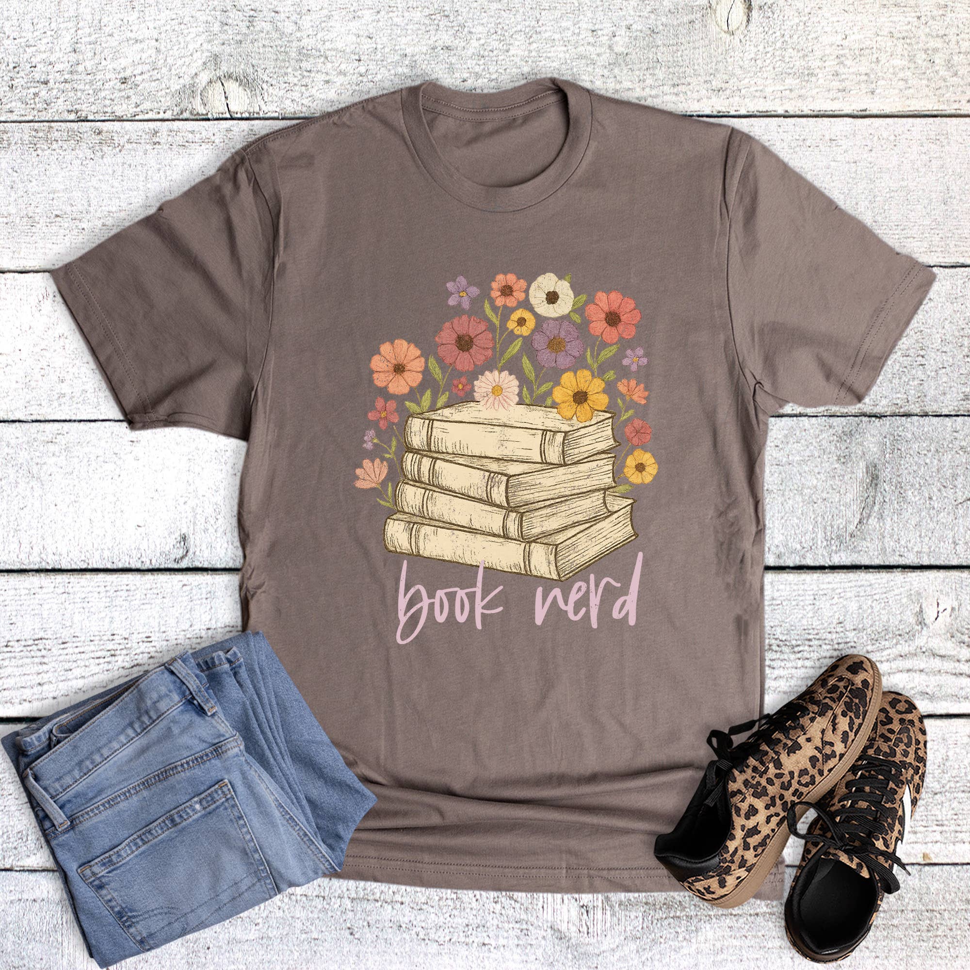 Reading Boho Floral Book Nerd Graphic Tee Hoodie, Sweatshirt | PodTeesHub.com