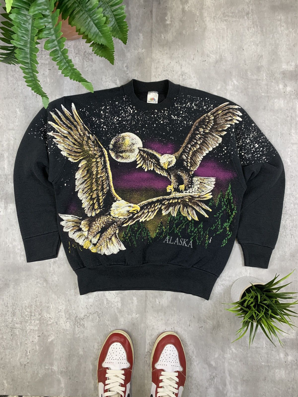 Vintage Nature Eagle All Over Print Sweatshirt Aop T-Shirts, Hoodie | PodTeesHub.com
