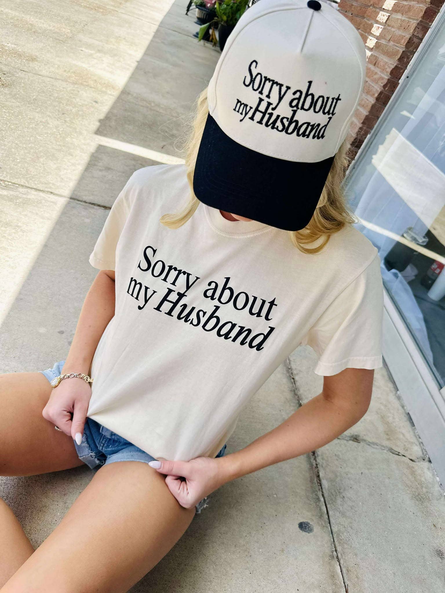 Sorry About My Husband Puff Graphic Tee Shirt Hoodie, Sweatshirt | PodTeesHub.com