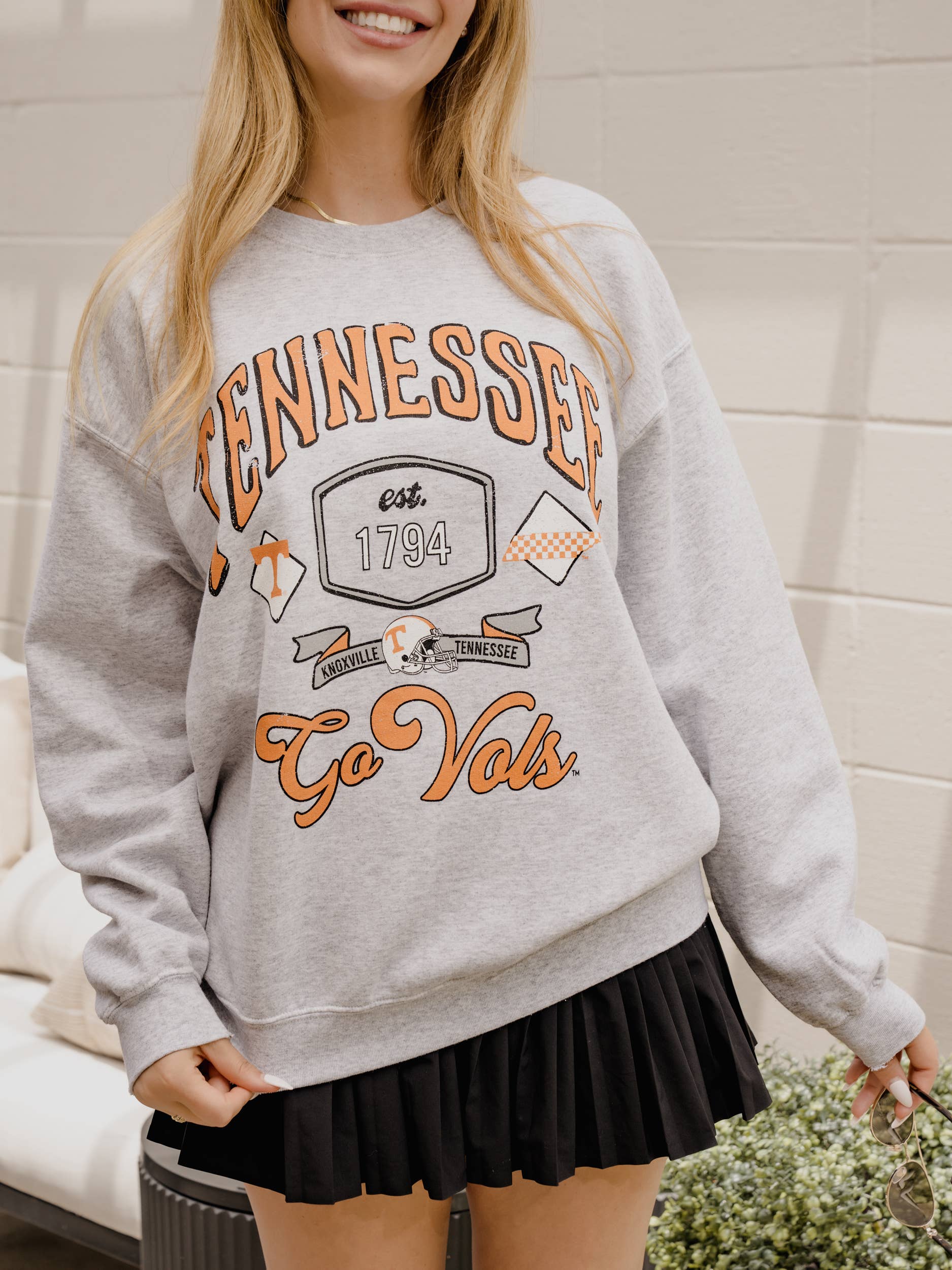 Tennessee Vols Patches 25 Ash Gray Thrifted Sweatshirt T-Shirts, Hoodie | PodTeesHub.com