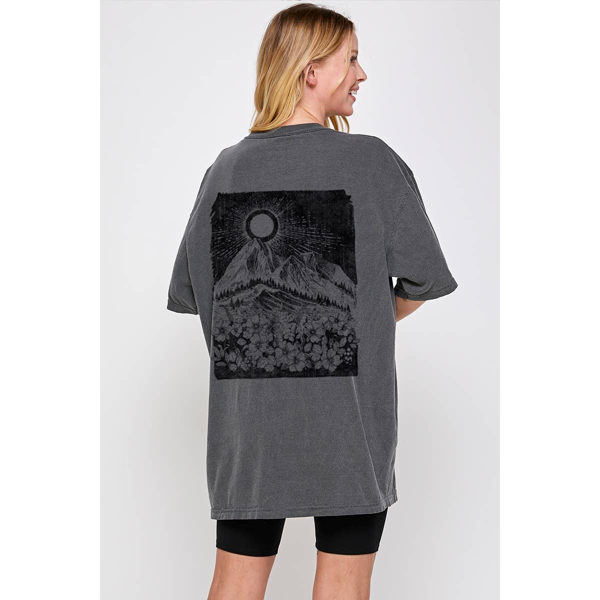 Wildflower Bloom  Graphic  Oversized Tee Hoodie, Sweatshirt | PodTeesHub.com