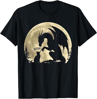 Dragon Boop Cat Under Full Moon Funny Cute Fantasy Night T-Shirt