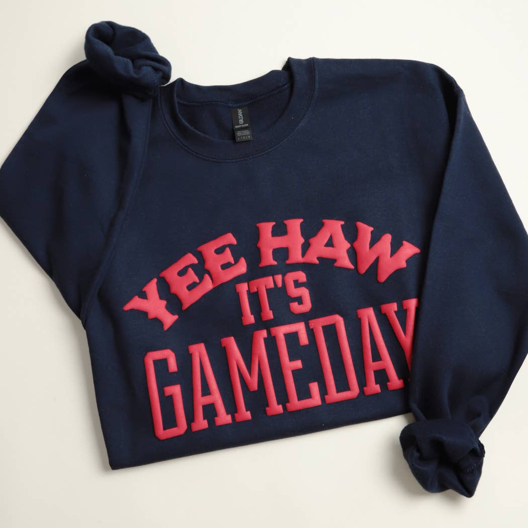Yee Haw It's Gameday Puff Heavyweight Sweatshirt T-Shirts, Hoodie | PodTeesHub.com