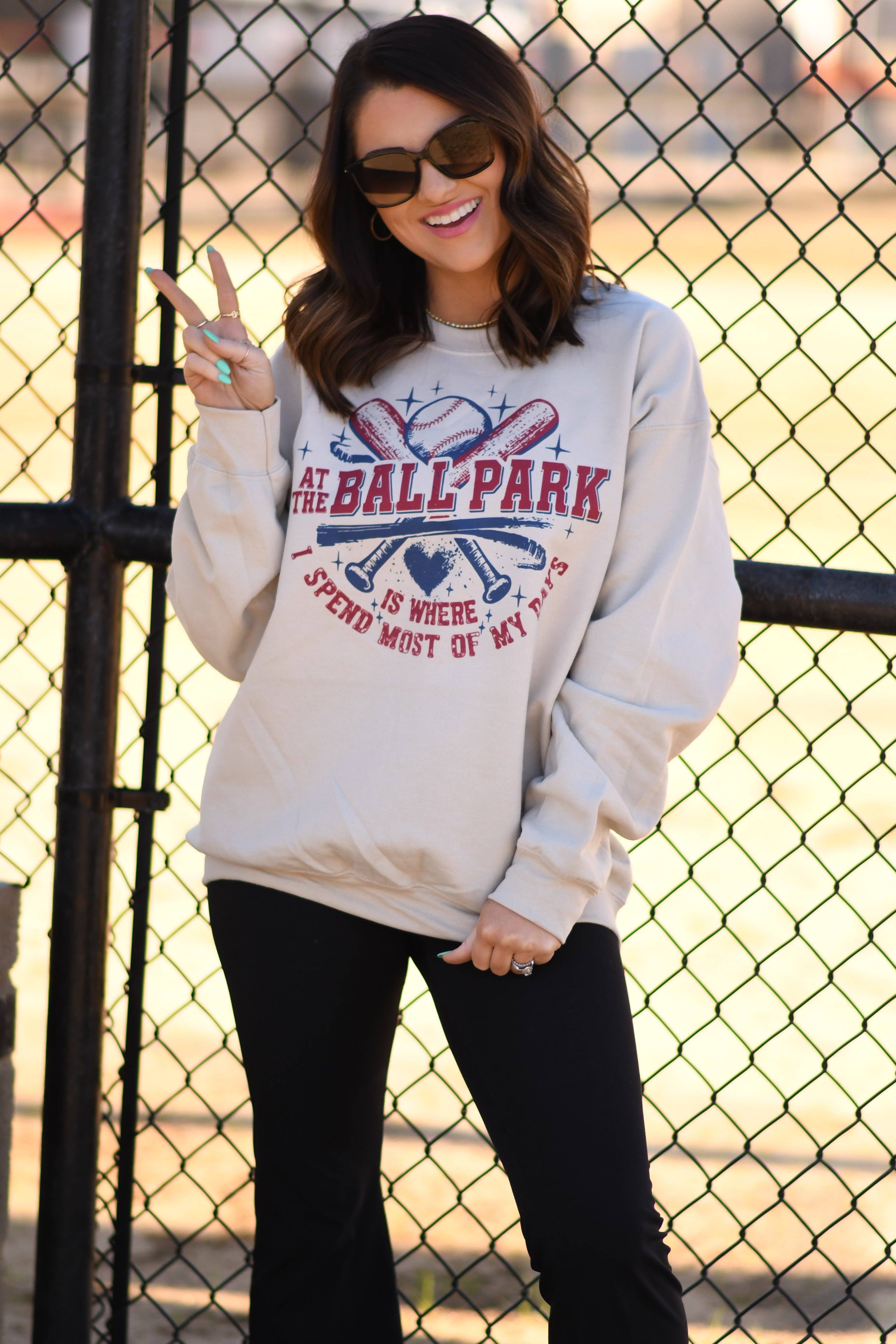 At the Ballpark Is Where I Spend Most of My Days Sweatshirt T-Shirts, Hoodie | PodTeesHub.com