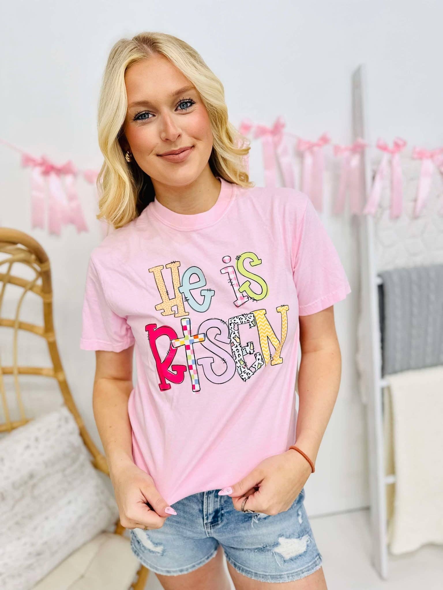 He Is Risen Easter Patchwork Dtf Tee Hoodie, Sweatshirt | PodTeesHub.com