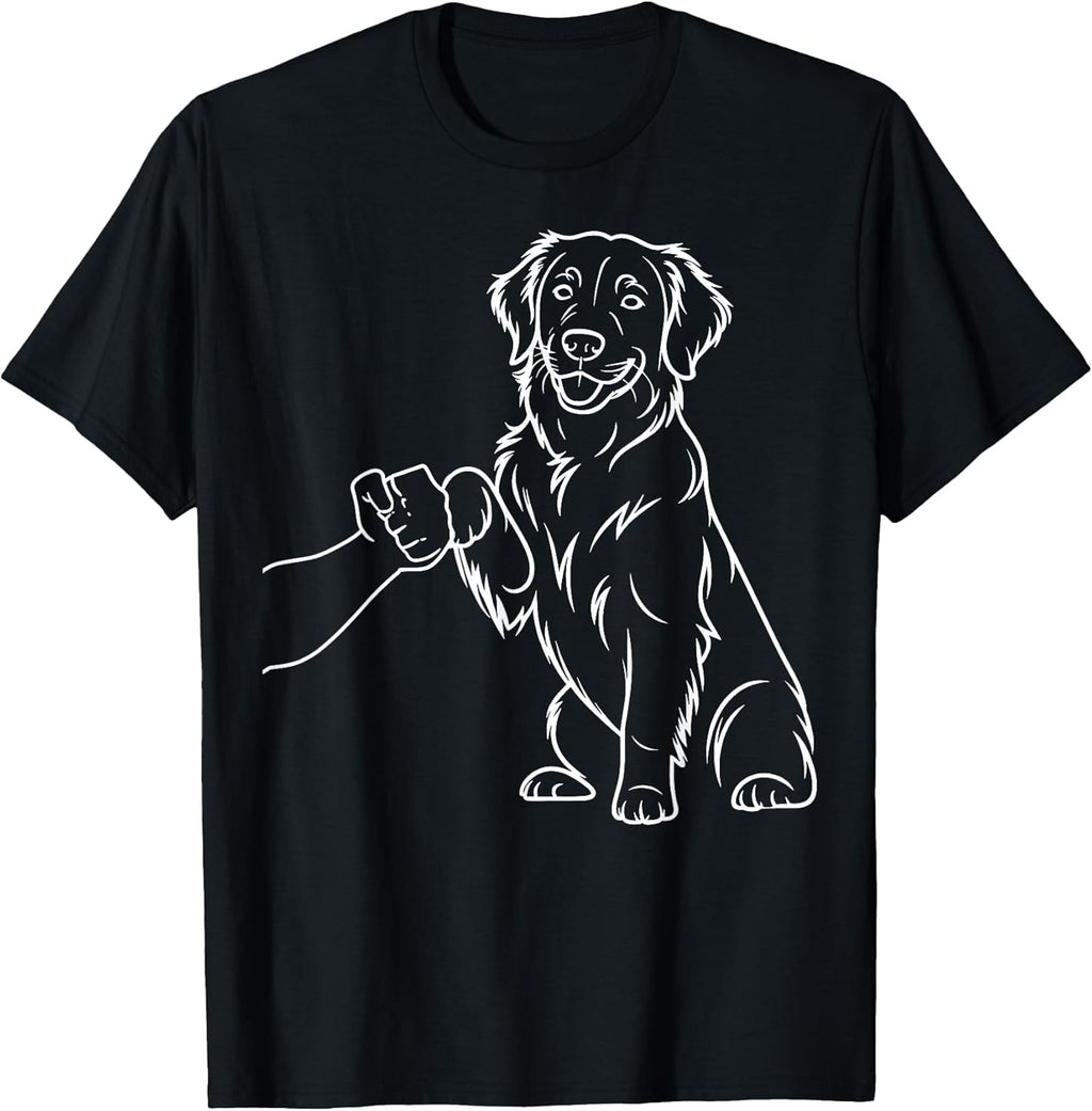 Human and Dog Paw Fist Bump Dog Lover Golden Retriever T-Shirt