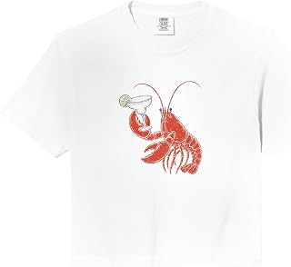 Lobster with Margarita Women Girl Comfort Colors Crop Top