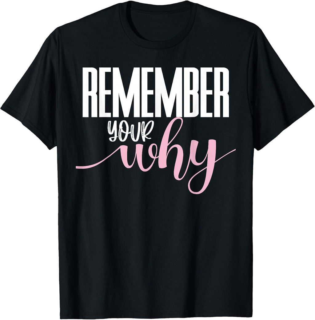 Remember Your Why Gym Motivation Fitness Inspirational T-Shirt Small