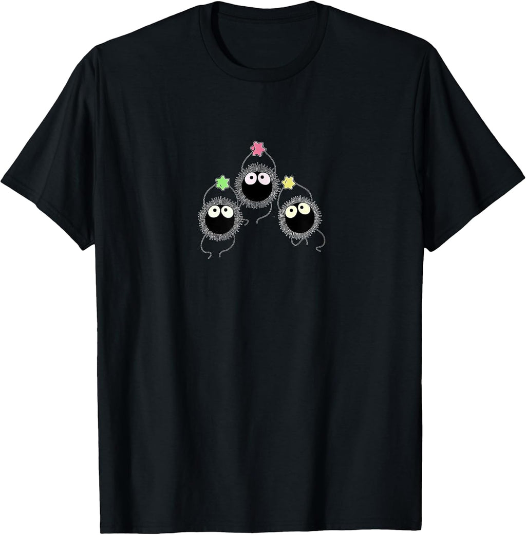 Cute Anime Soot Man with Colourful Sugar Stars T-Shirt