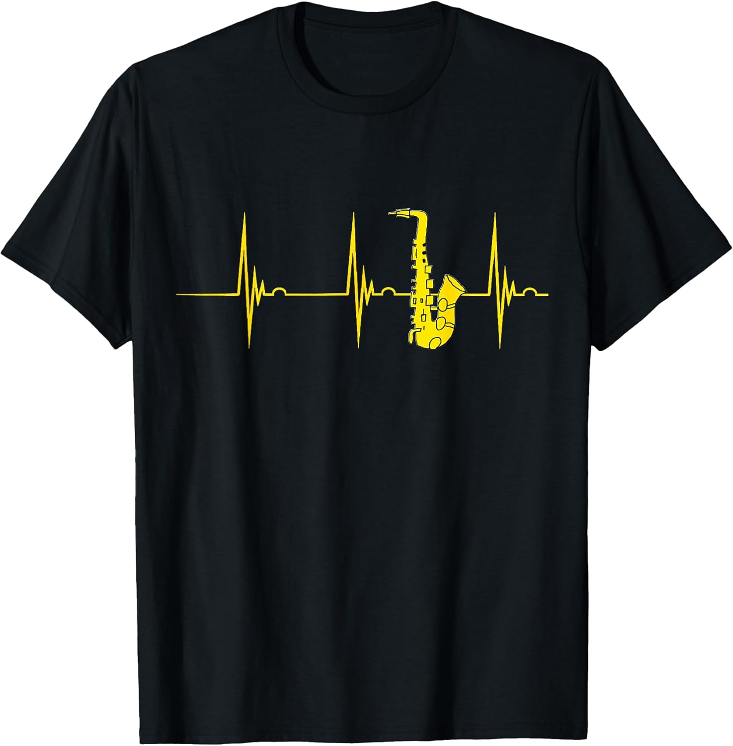 Saxophone Heartbeat Alto Sax EKG Pulseline Jazz Band T-Shirt T-Shirt