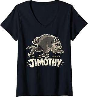 Women's Jimothy The Raccoon Seattle Raccoon V-Neck T-Shirt