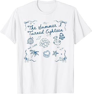 Summer I Turned Eighteen Year Old Est 2008 18th Birthday T-Shirt