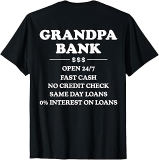 Funny Grandpa Bank Gift for Grandfather Family Humor T-Shirt