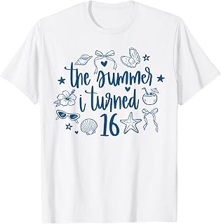 The Summer I Turned 16 Sweet Sixteen Beach Birthday Girls T-Shirt