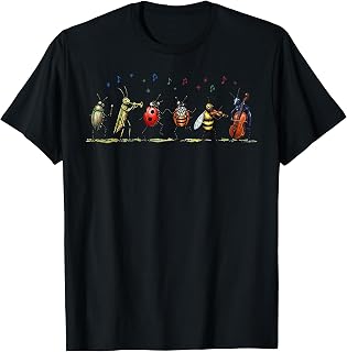 Bugs Music Band Instruments Musician Insect Music Lover T-Shirt