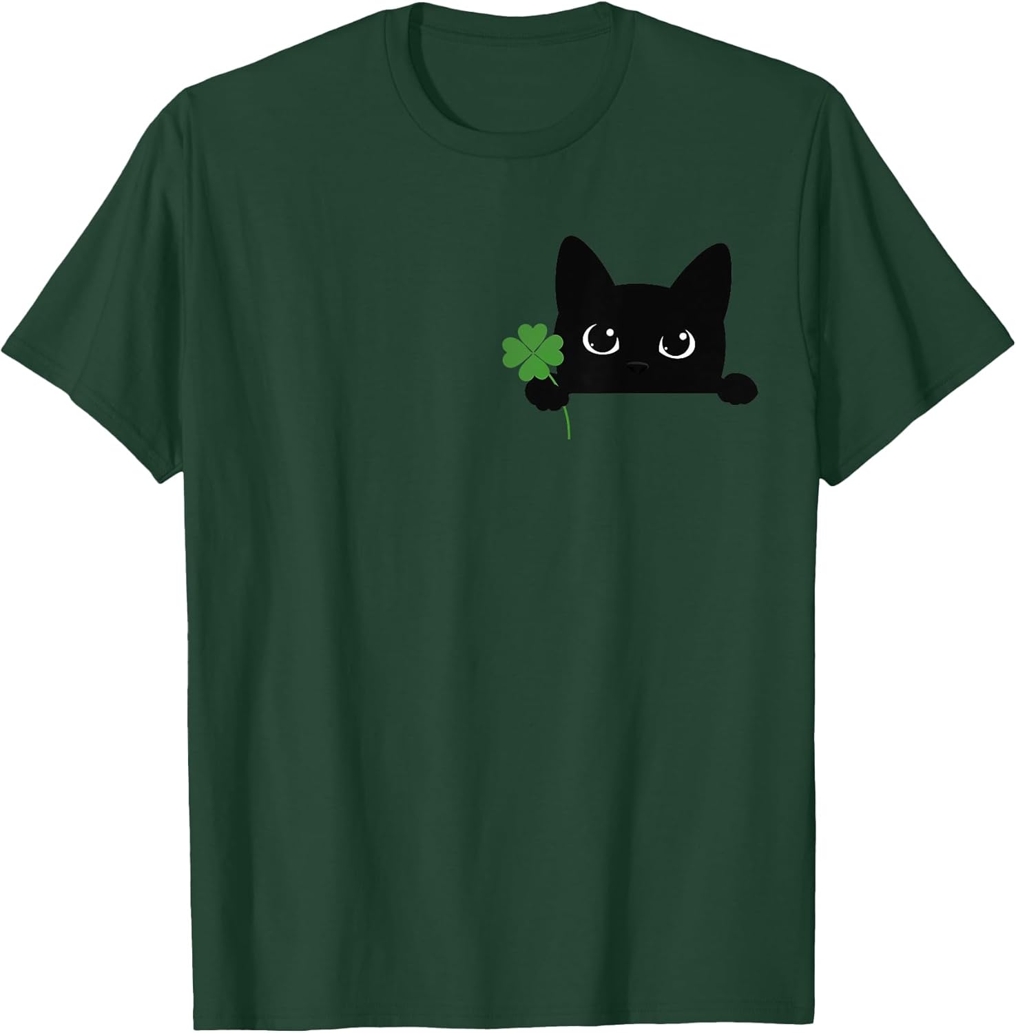 St Patrick's Day Cat Cute Kitten Black Cats Shamrock Clover Men Women Kids T-Shirt