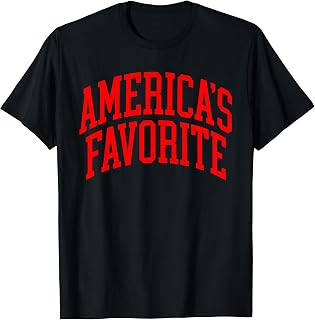 America Favorite Red Varsity Patriotic Lettering T-Shirt