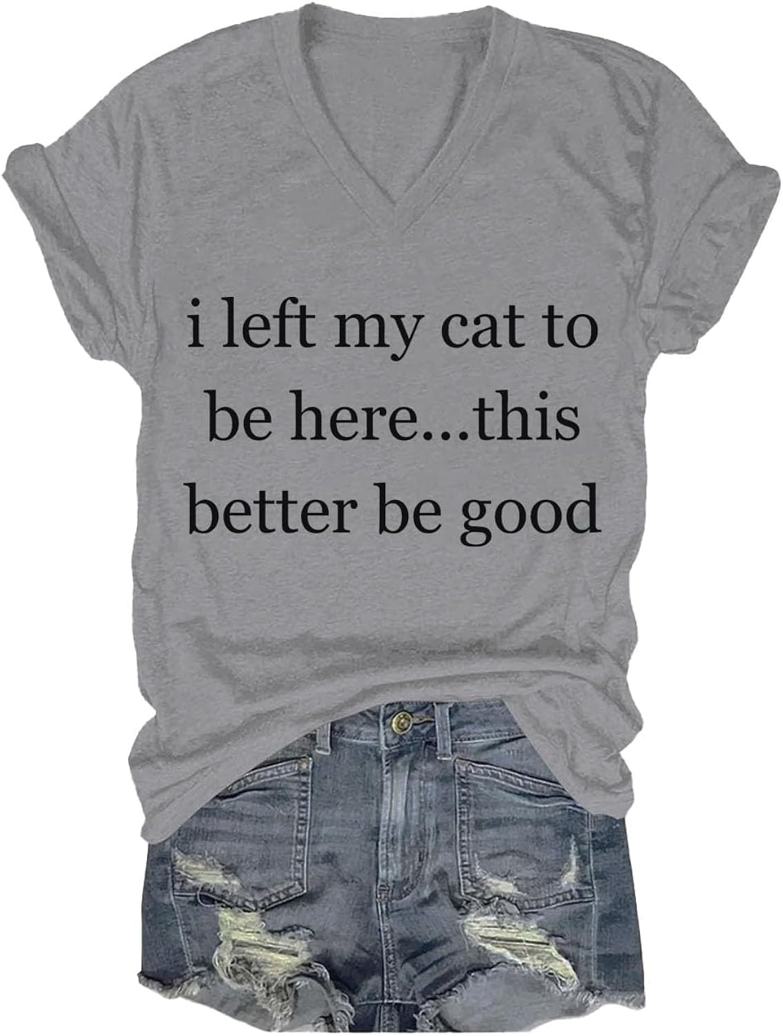 I Left My Cat to Be Here This Better Be Good Shirt, Funny Cat Lover T-Shirt for Women Men