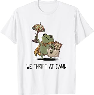 We Thrift At Dawn Funny Frog Thrifting Vintage Collector T-Shirt