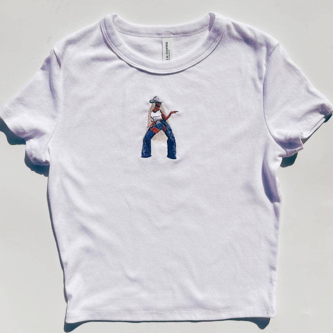 Cowboy Chic Beyoncé Inspired Baby Tee with Custom Embroidery Hoodie, Sweatshirt | PodTeesHub.com