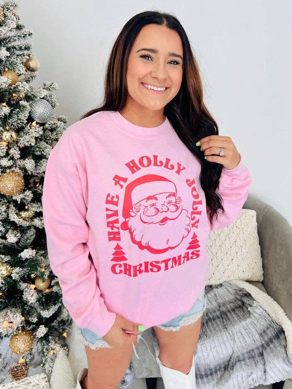 Holly Jolly Christmas Retro Santa Sweatshirt T-Shirts, Hoodie | PodTeesHub.com