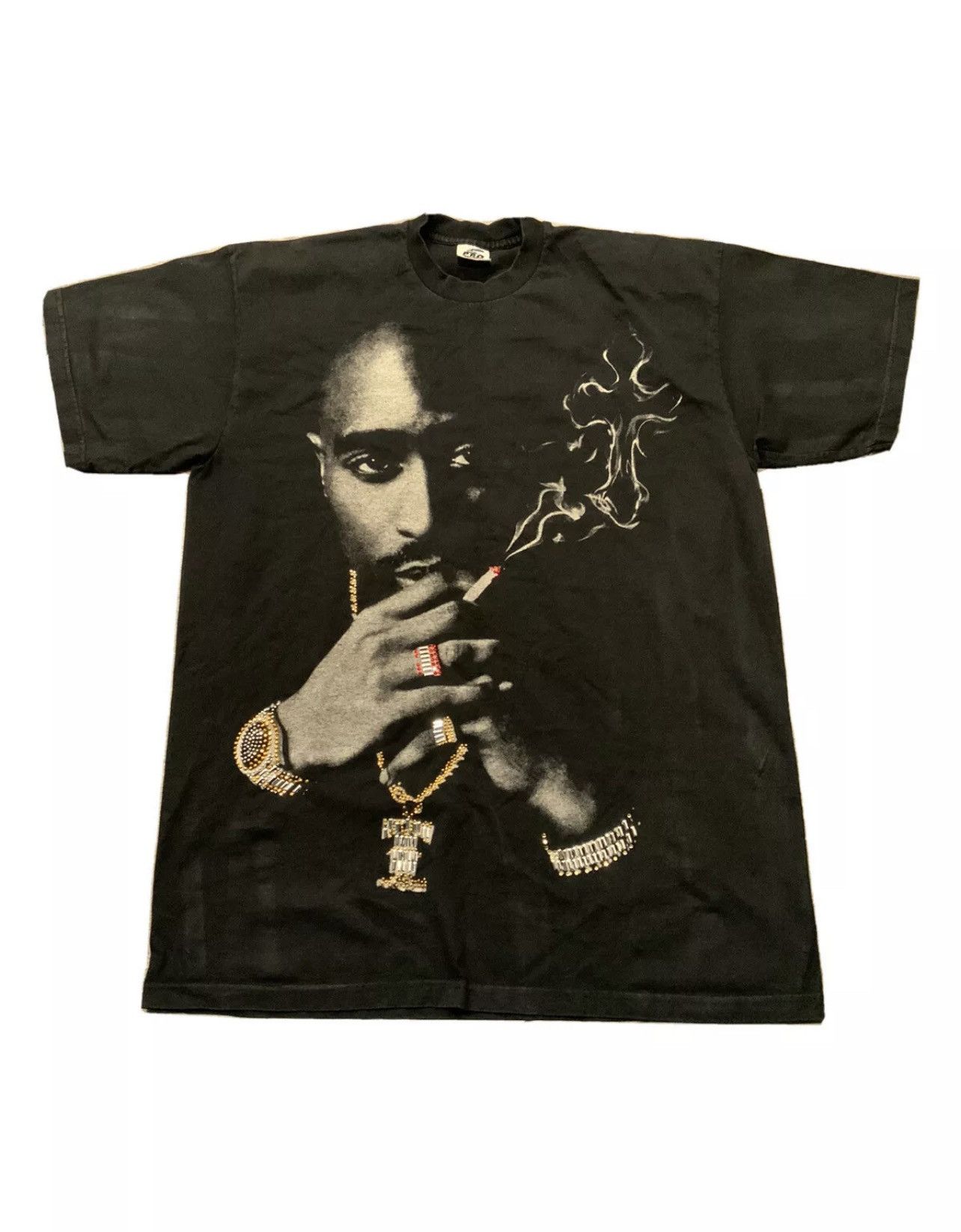 Rap Tees X Vintage Vintage Pro 5 Tupac Shakur Studded Blunt Chain T Shirt Hoodie, Sweatshirt | PodTeesHub.com