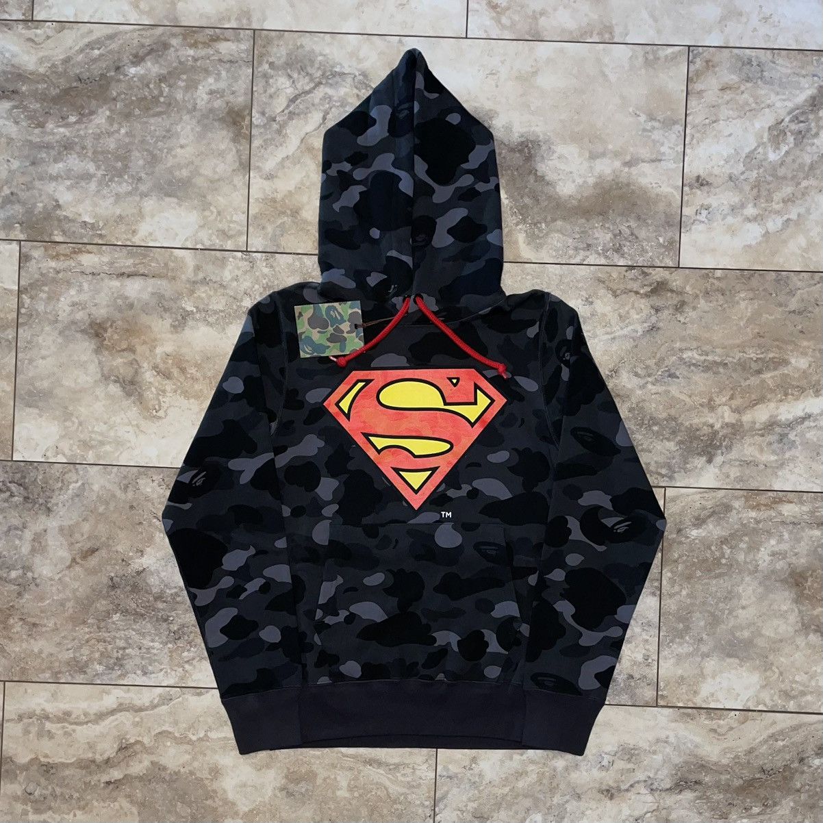 Dc Superman Camo Pullover Hoodie Black Size Small T-Shirts, Sweatshirt | PodTeesHub.com