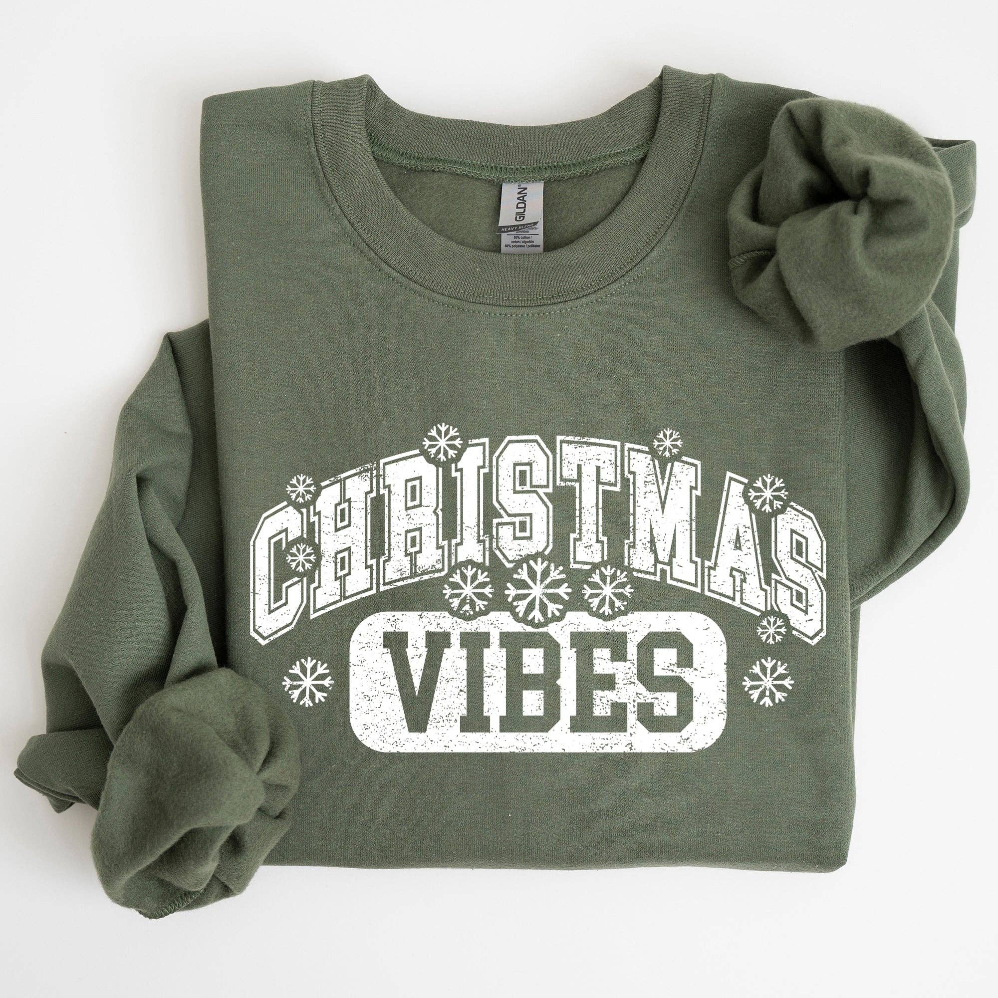 Christmas Vibes, Snowflakes, Retro, Varsity Xmas Sweatshirt T-Shirts, Hoodie | PodTeesHub.com