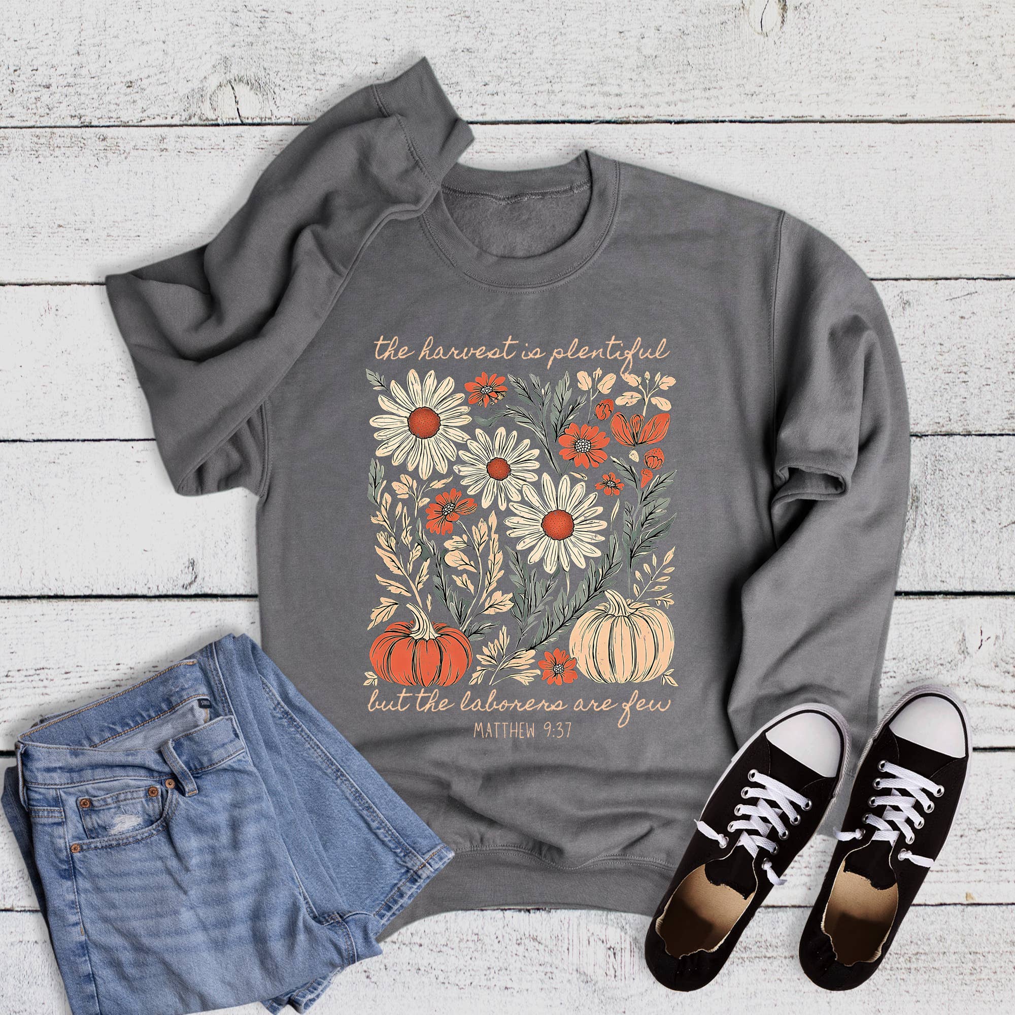 Fall Faith Harvest Is Plentiful Sweatshirt T-Shirts, Hoodie | PodTeesHub.com