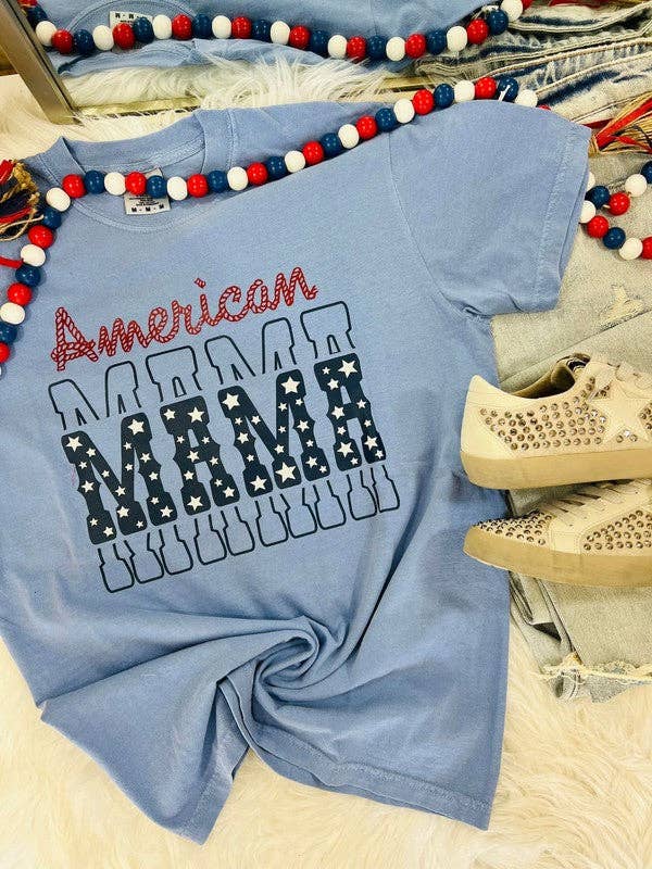 American Mama Stack Tee Hoodie, Sweatshirt | PodTeesHub.com