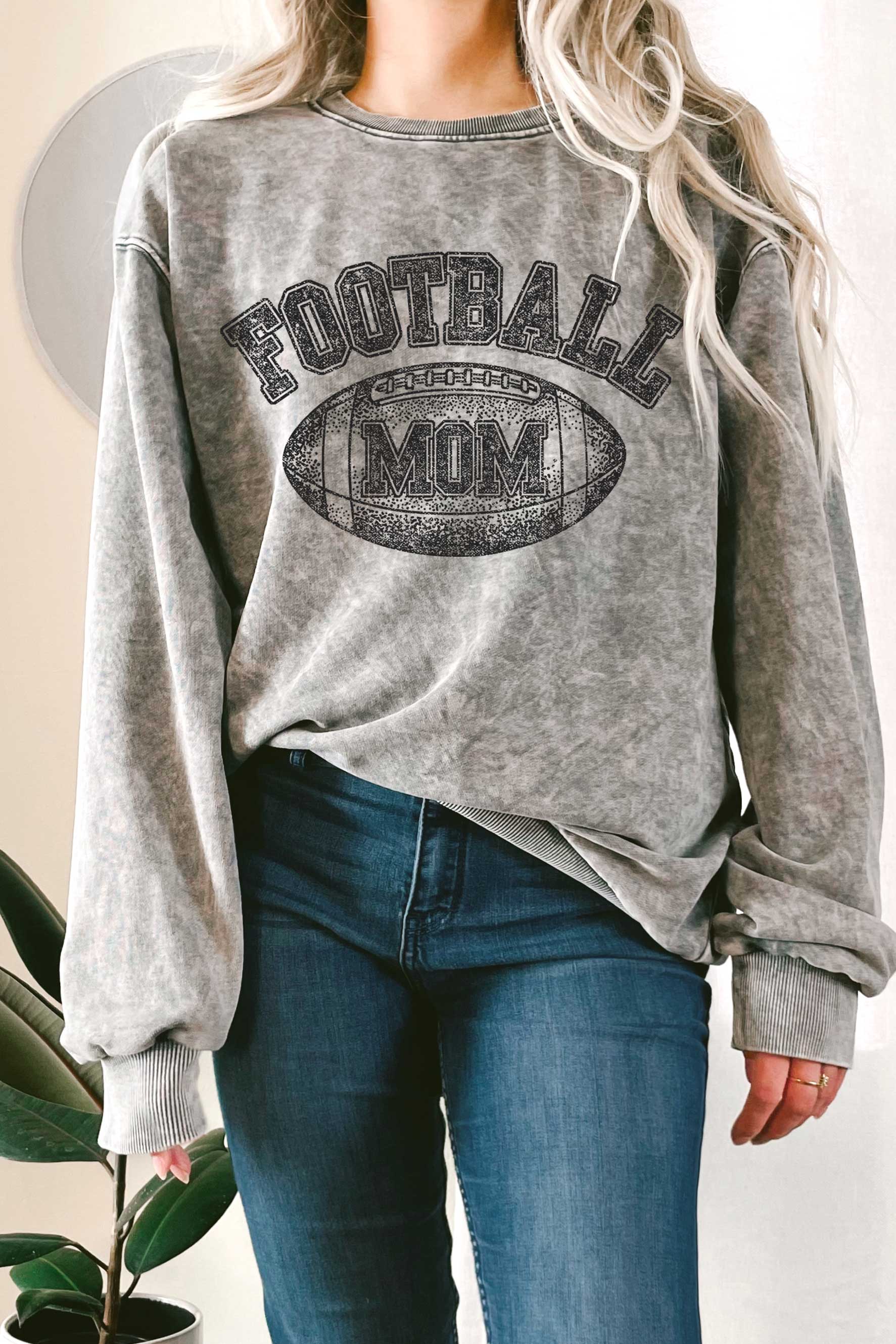 Football Mom Graphic Terry Sweatshirt T-Shirts, Hoodie | PodTeesHub.com