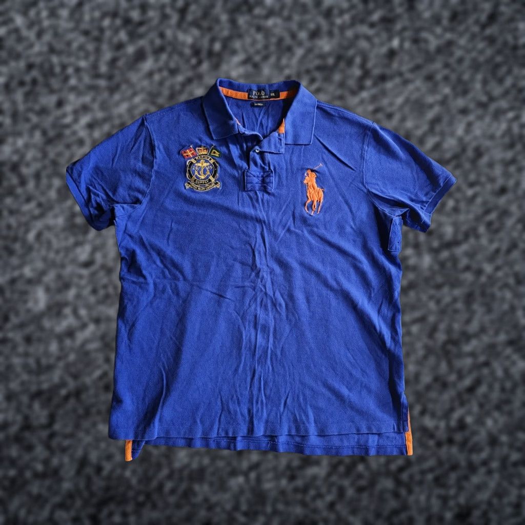 Polo Ralph Lauren Vintage Polo Ralph Lauren Marine Supply Big Pony Logo Short Sleeve Shirt Mens Xl B Hoodie, Sweatshirt