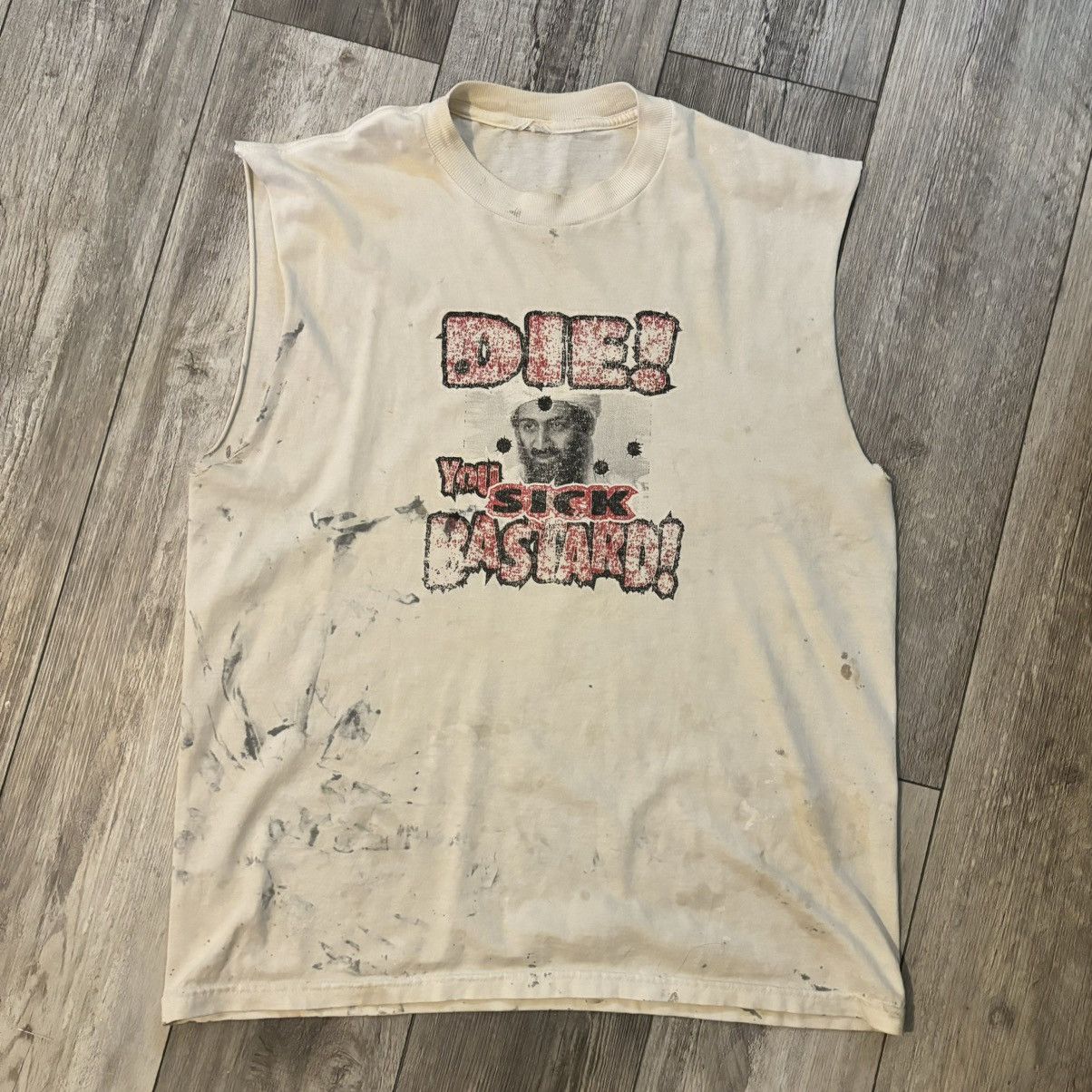 Vintage 2000s Osama Bin Laden Thrashed Tee Hoodie, Sweatshirt | PodTeesHub.com