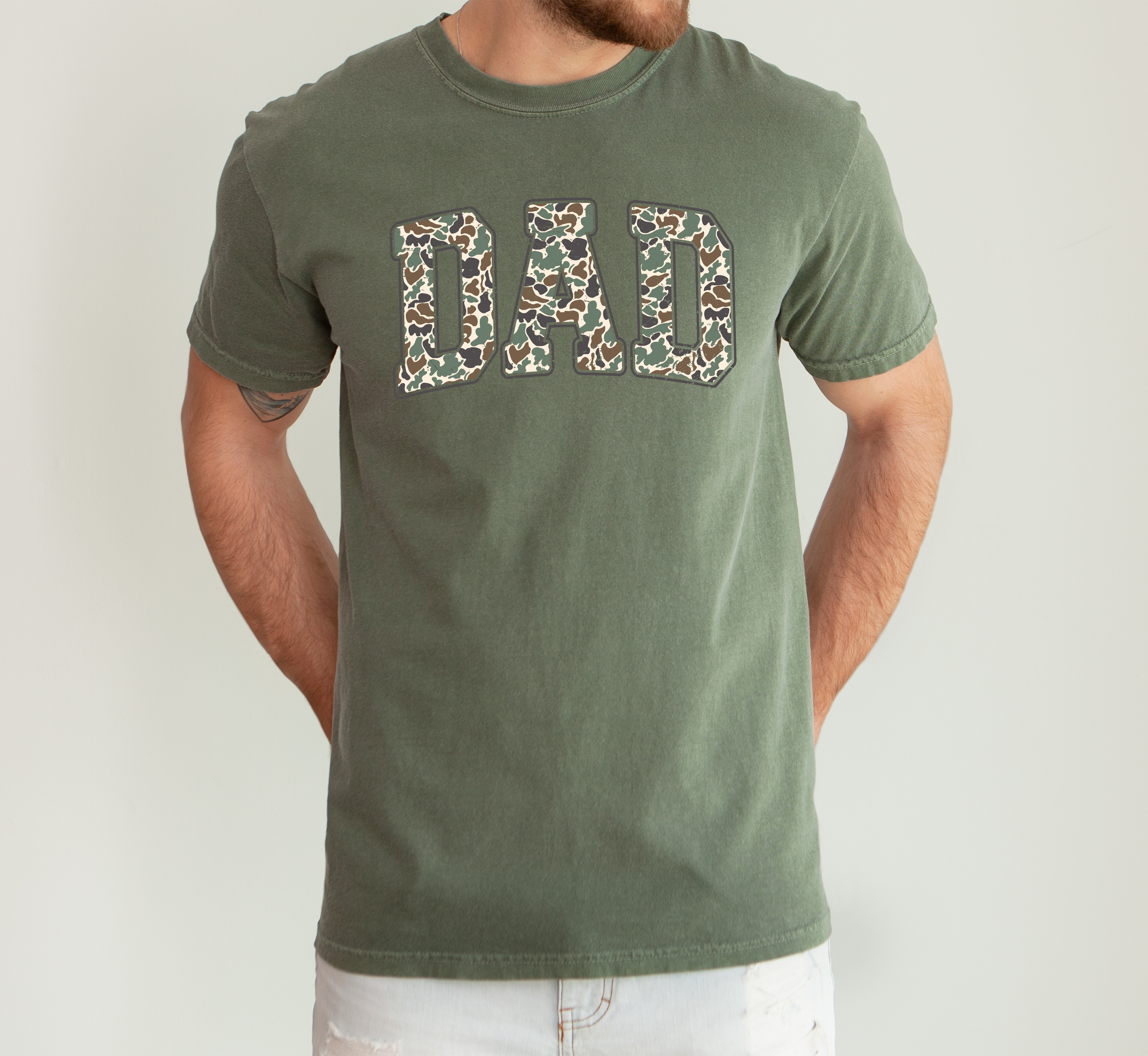 Dad, Camo, Father's Day, Boyfriend, Husband Gift T-Shirt Hoodie, Sweatshirt | PodTeesHub.com
