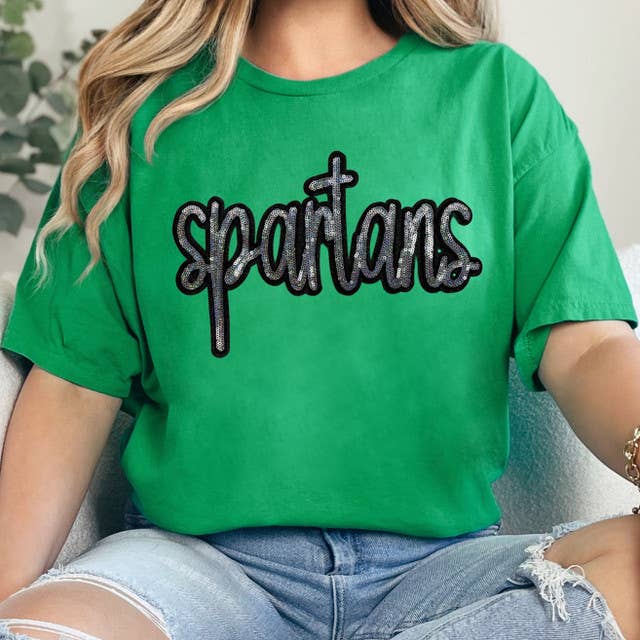 Spartans Sequin Patch Irish Green Everyday Tee Hoodie, Sweatshirt | PodTeesHub.com