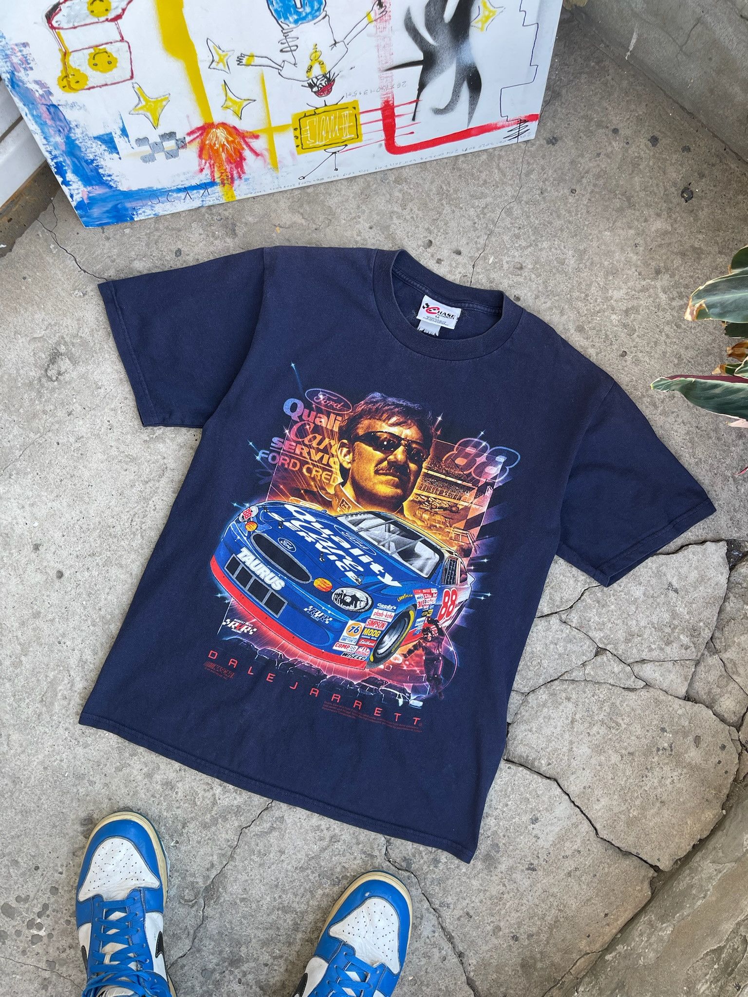 Vintage 90s Nascar Dale Jarrett Ford Tee Racing Tshirt Hoodie, Sweatshirt | PodTeesHub.com