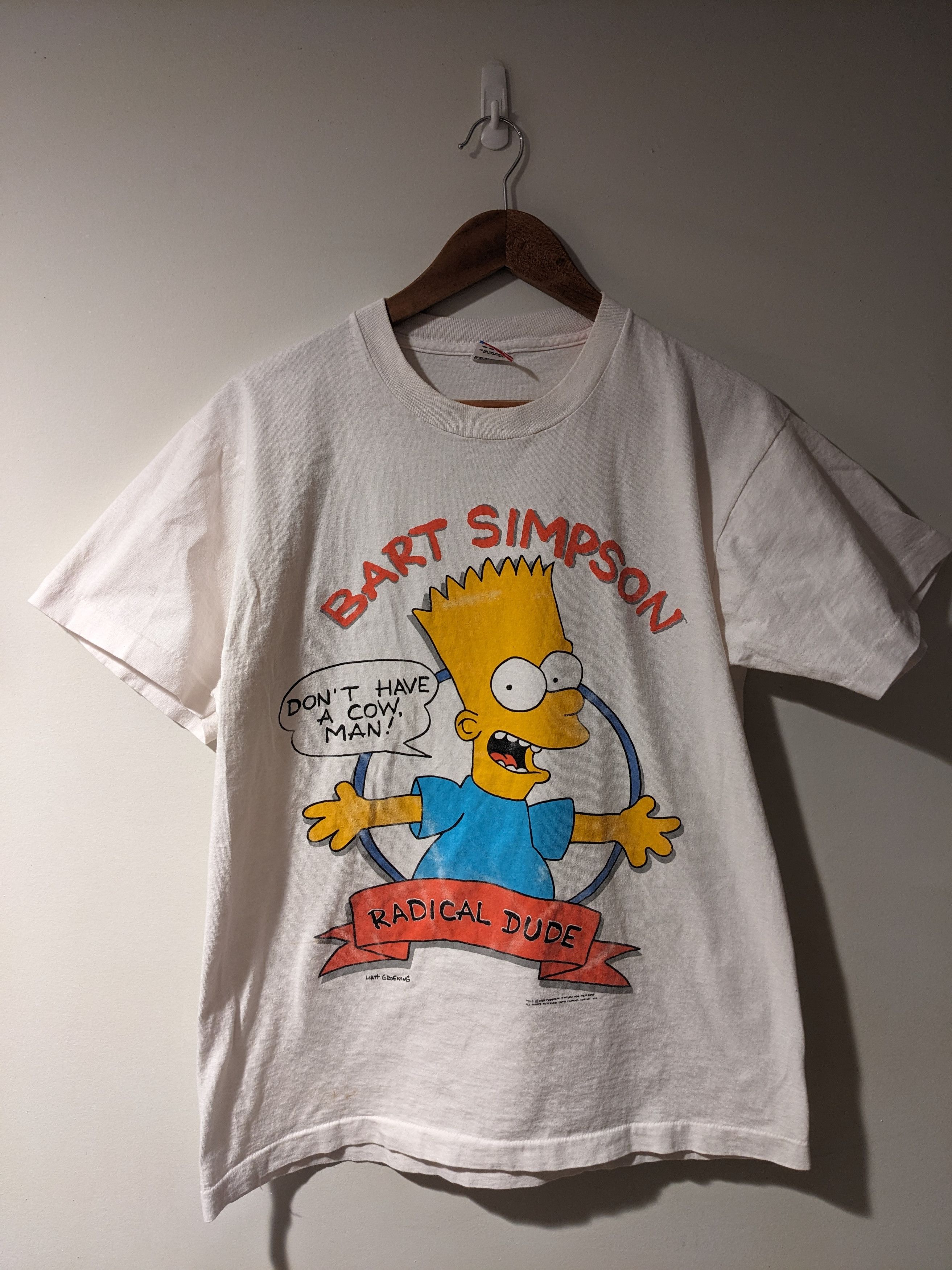 Vintage 90s Bart Simpson Don T Have Cow Man Radical T Shirt Hoodie, Sweatshirt | PodTeesHub.com