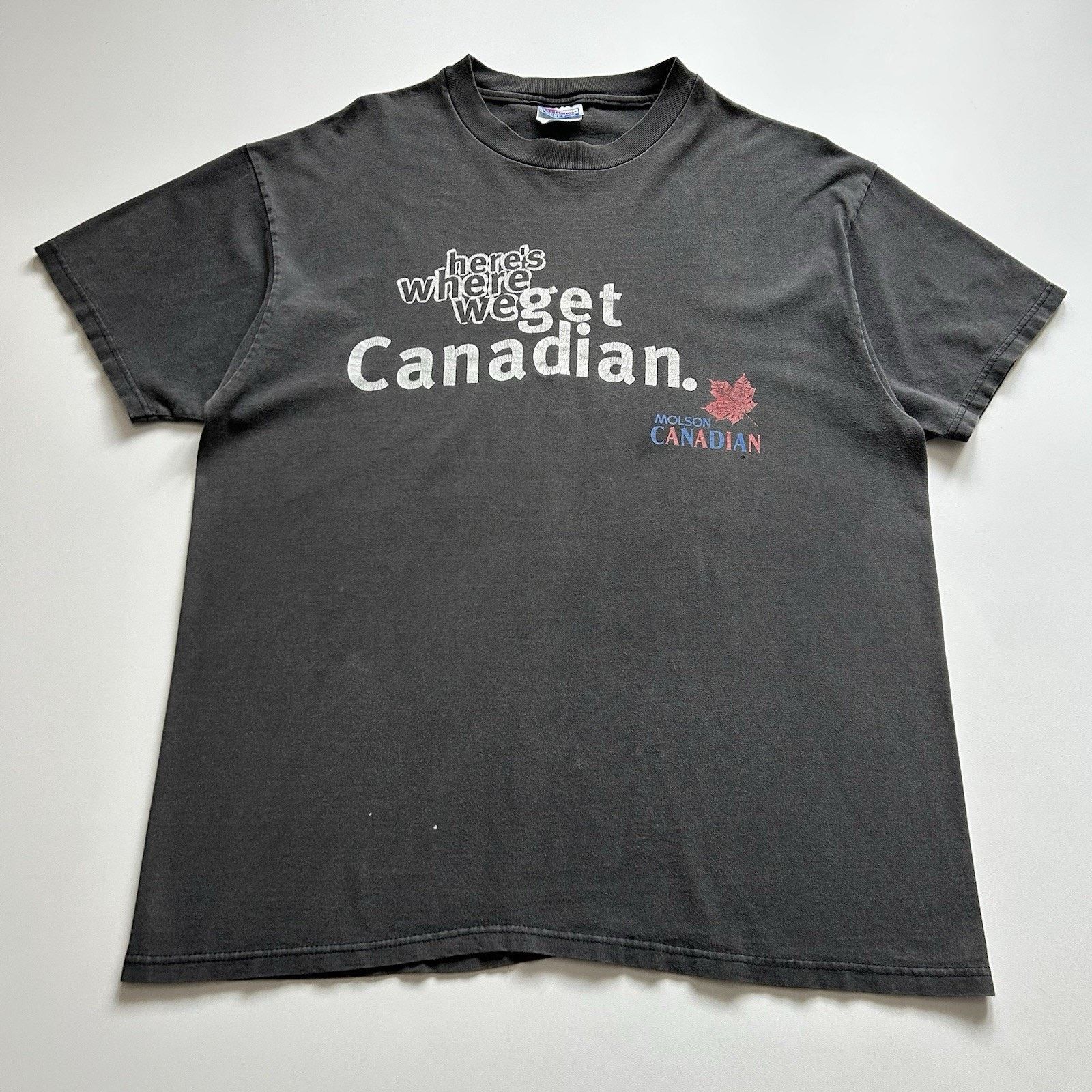 Hanes Vintage Molson Canadian T Shirt Xl 90s Hanes Beefy T Faded Hoodie, Sweatshirt | PodTeesHub.com