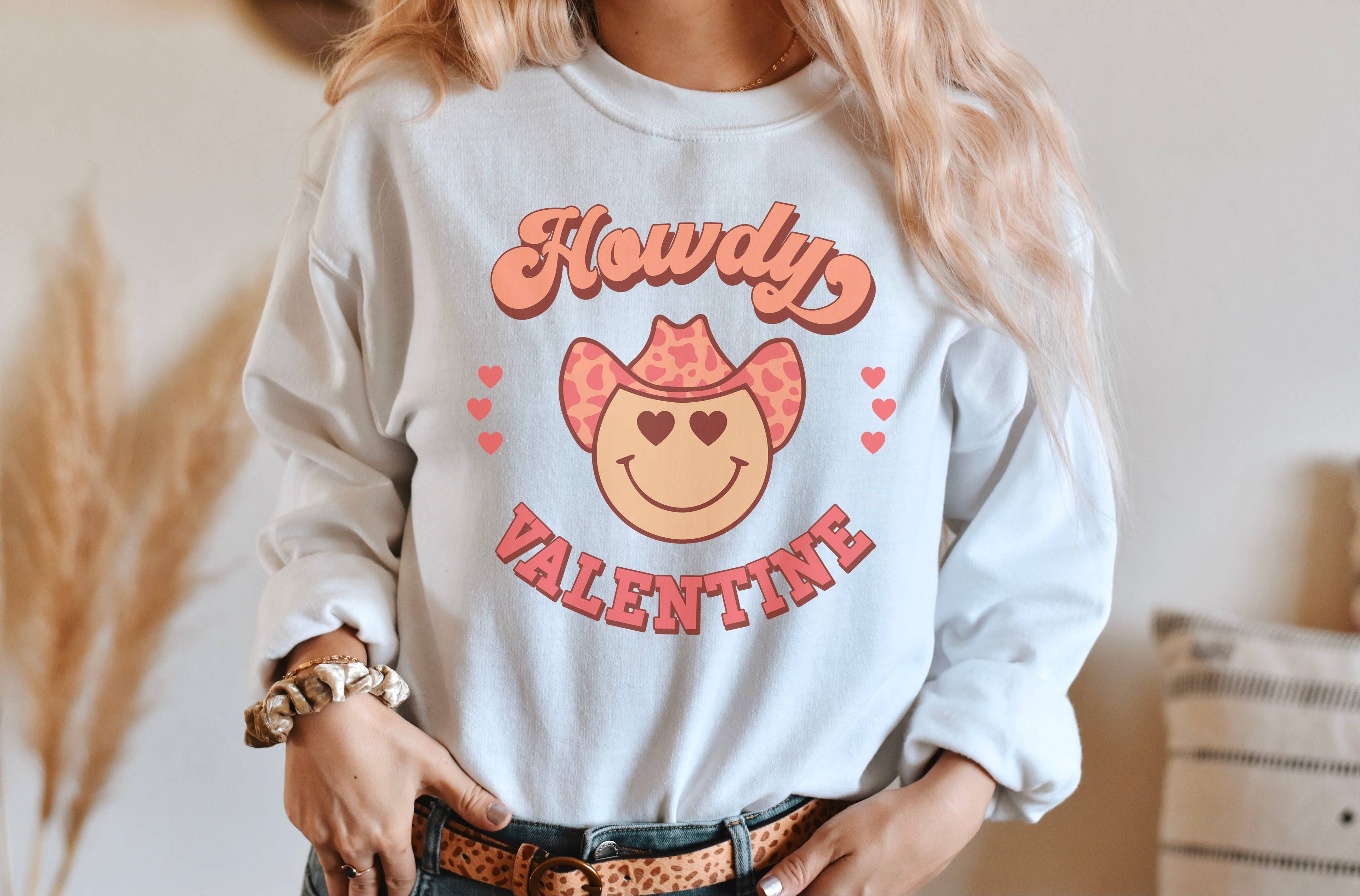 Howdy Valentine Crew Neck Sweatshirt T-Shirts, Hoodie | PodTeesHub.com