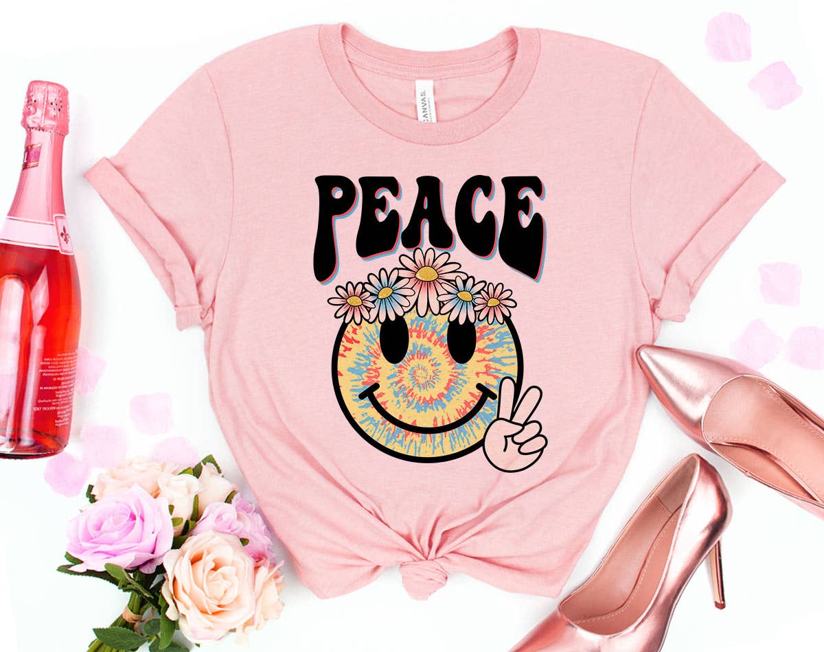 Peace Summer Flower - Beach Smiley Face Retro Summer Shirt Hoodie, Sweatshirt | PodTeesHub.com