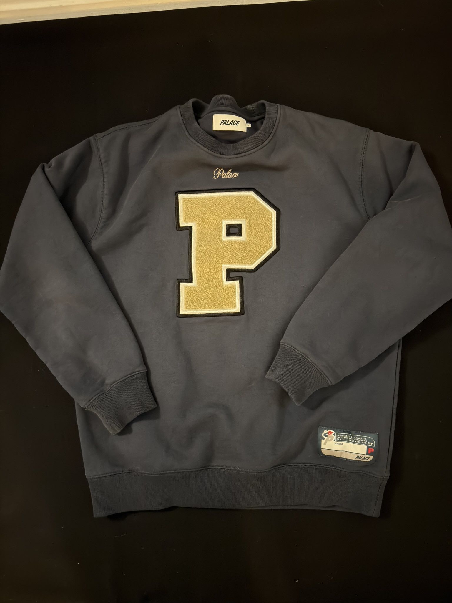 Palace Varsity P Crewneck Sweatshirt Navy T-Shirts, Hoodie | PodTeesHub.com