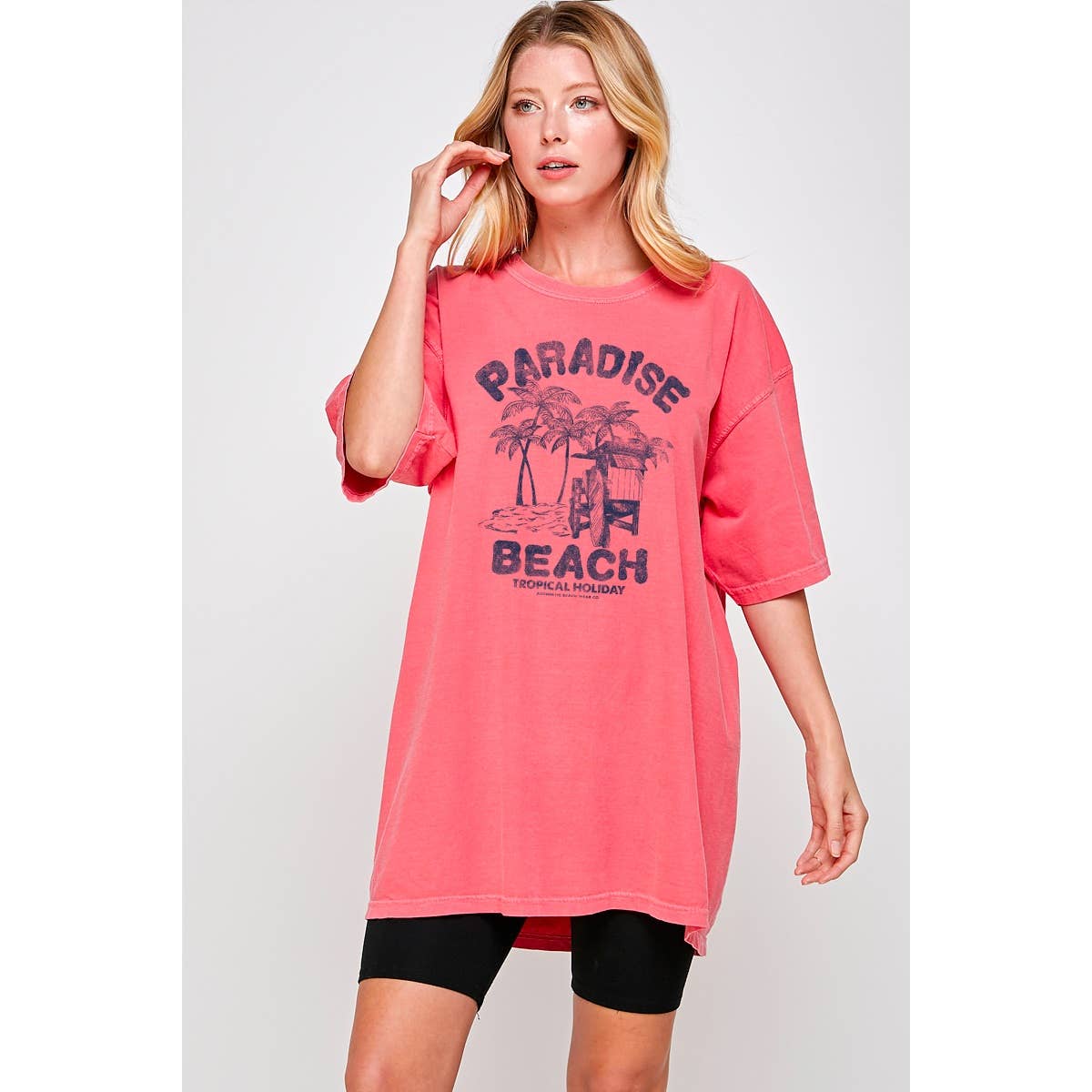 Paradise Beach Vintage Graphic Oversized Tee Hoodie, Sweatshirt | PodTeesHub.com