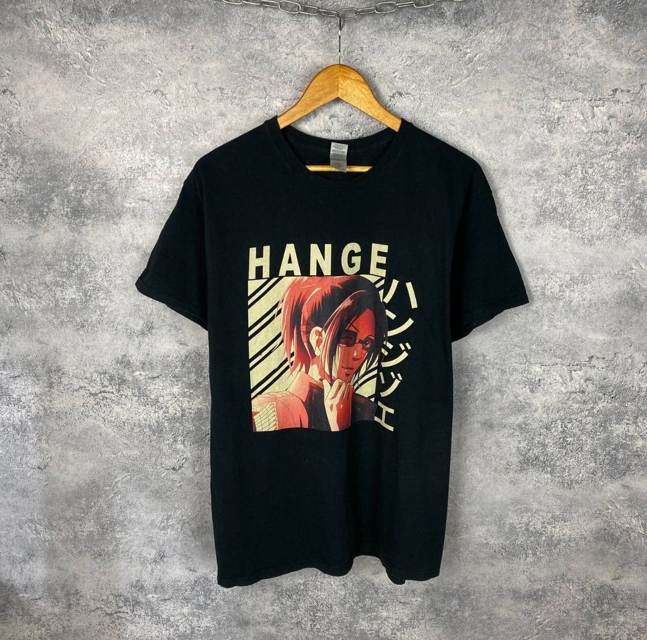 Anime Atack On Titans Hange Tee Men S Size L Black Short Sleeve Hoodie, Sweatshirt | PodTeesHub.com