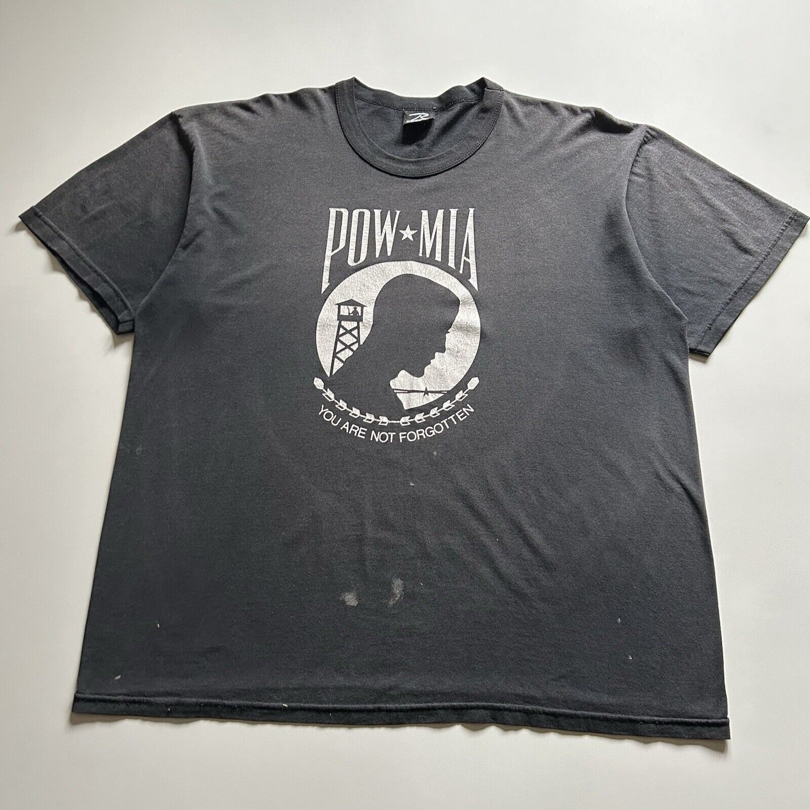 Vintage 90s Pow Mia Graphic T Shirt Xxl Sun Faded Black Rare Hoodie, Sweatshirt | PodTeesHub.com